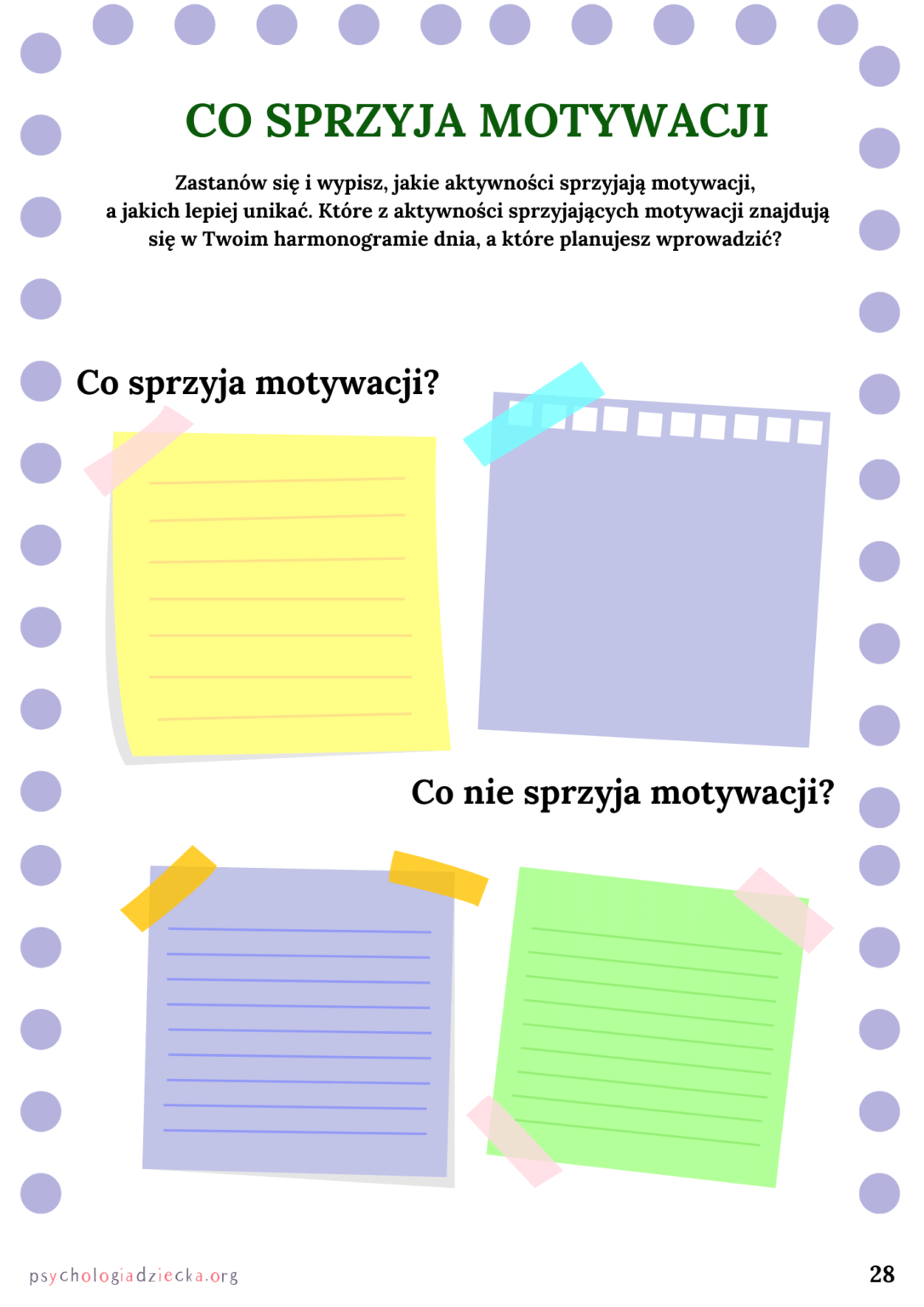 MOTYWACJA WEWN TRZNA Nastolatka Karty Pracy Wydawnictwo 