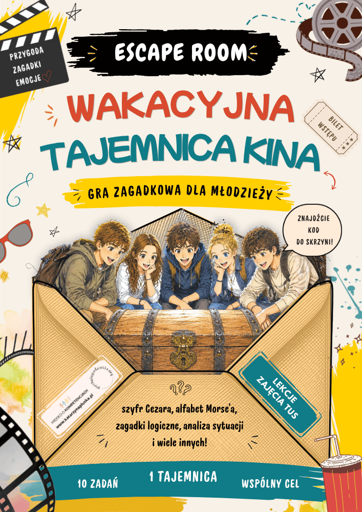 ESCAPE ROOM - Wakacyjna tajemnica kina (dla młodzieży 10+) 1